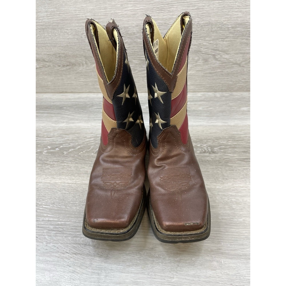 Durango BT245 Kid's Patriotic Western Flag Cowboy Boots Brown 5 USA Flag Pull On - Picture 2 of 13